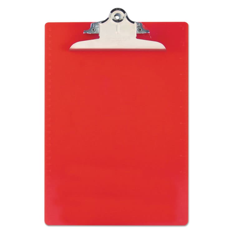 SAUNDERS MFG. CO., . Recycled Plastic Clipboard with Ruler Edge, 1" Clip Capacity, Holds 8.5 x 11 Sheets, Red (SAU21601)
