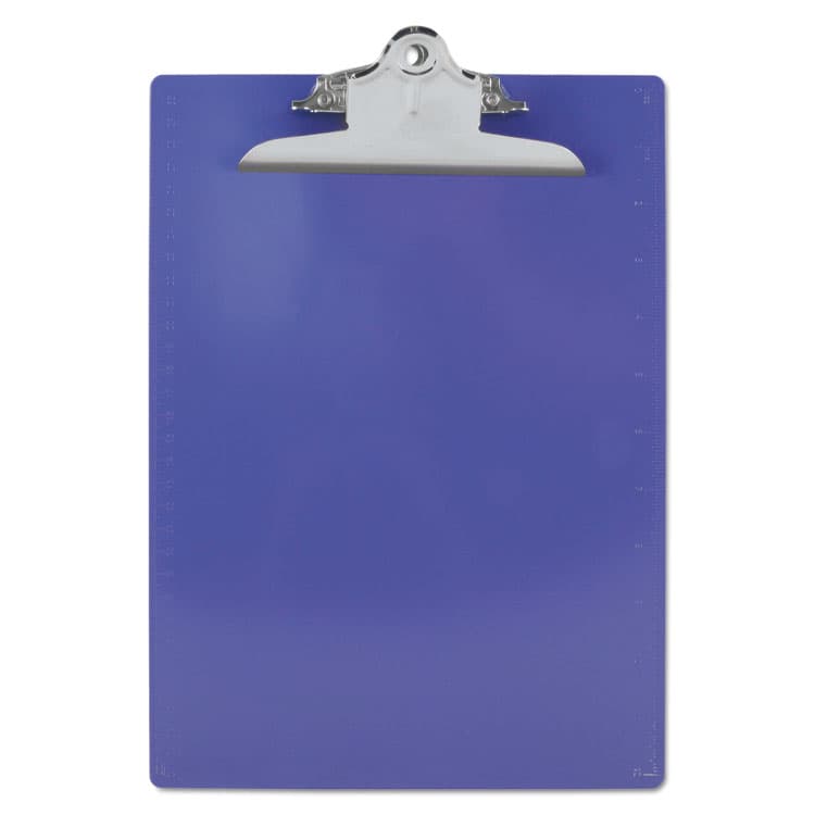 SAUNDERS MFG. CO., . Recycled Plastic Clipboard with Ruler Edge, 1" Clip Capacity, Holds 8.5 x 11 Sheets, Purple (SAU21606)