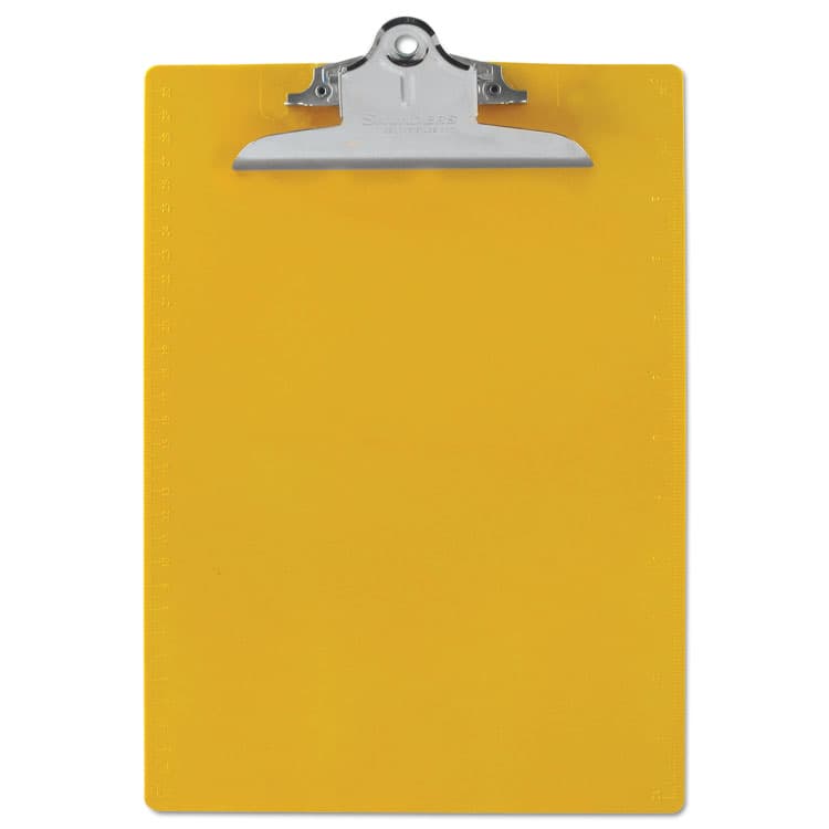 SAUNDERS MFG. CO., . Recycled Plastic Clipboard with Ruler Edge, 1" Clip Capacity, Holds 8.5 x 11 Sheets, Yellow (SAU21605)
