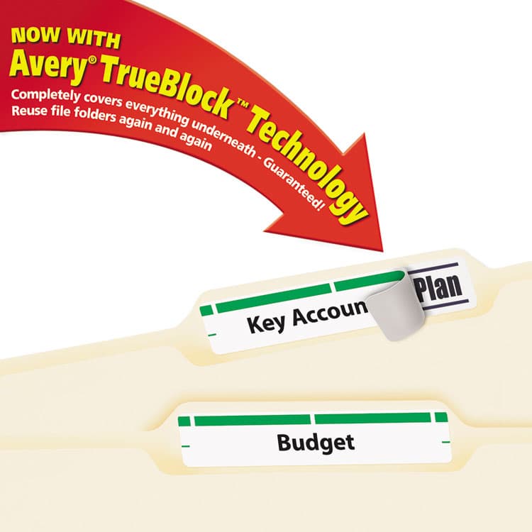 AVERY PRODUCTS CORPORATION Permanent TrueBlock File Folder Labels with Sure Feed Technology, 0.66 x 3.44, White, 30/Sheet, 50 Sheets/Box (AVE5866) thumbnail 3