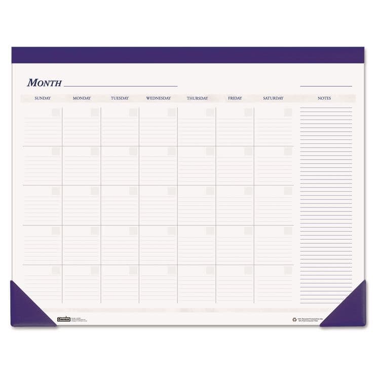 HOUSE OF DOOLITTLE Recycled Nondated Desk Pad Calendar, 22 x 17, White/Blue Sheets, Blue Binding, Blue Corners, 12-Month (Jan to Dec): Undated (HOD464)