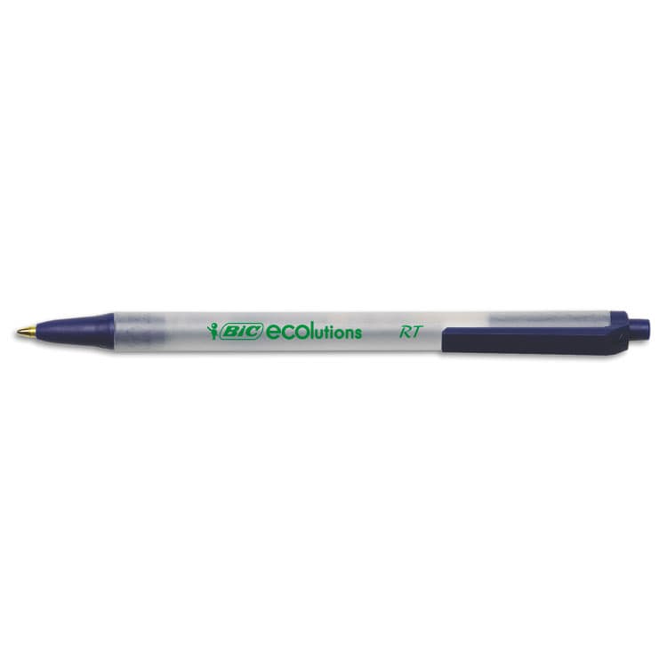 BIC CORP. Ecolutions Clic Stic Ballpoint Pen, Retractable, Medium 1 mm, Blue Ink, Translucent Frost/Blue Barrel, Dozen (BICCSEM11BE) thumbnail 4