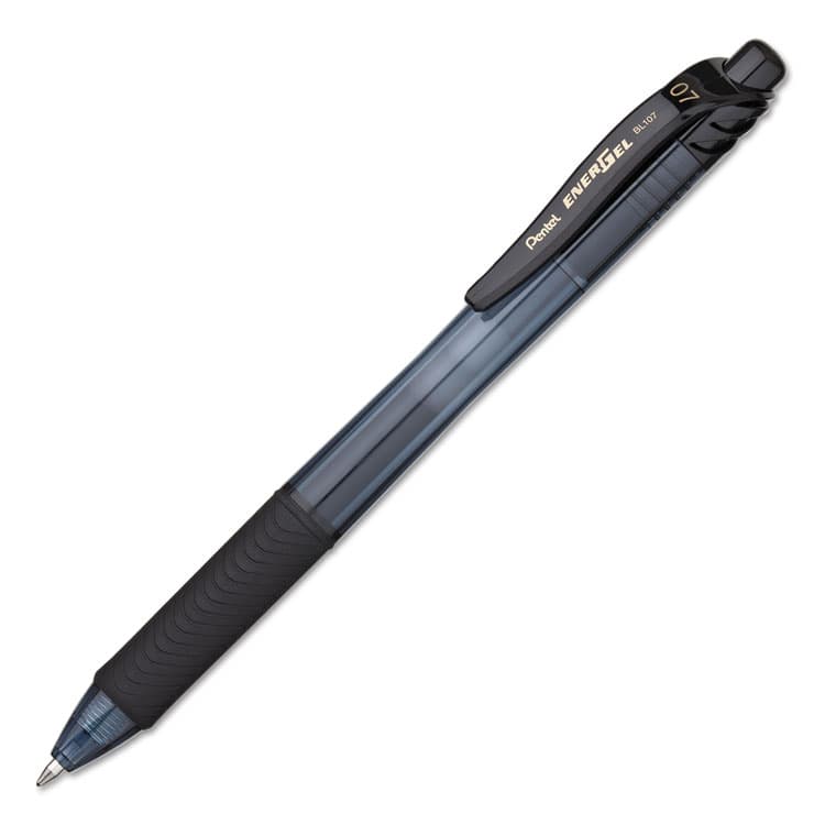 PENTEL OF AMERICA EnerGel-X Gel Pen, Retractable, Medium 0.7 mm, Black Ink, Smoke/Black Barrel, 24/Pack (PENBL107ASW2) thumbnail 3