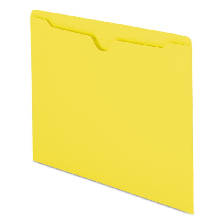 SMEAD MANUFACTURING CO. Colored File Jackets with Reinforced Double-Ply Tab, Straight Tab, Letter Size, Yellow, 100/Box (SMD75511) thumbnail 2