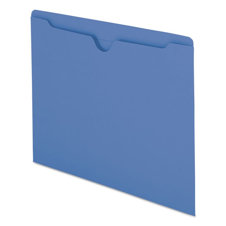 SMEAD MANUFACTURING CO. Colored File Jackets with Reinforced Double-Ply Tab, Straight Tab, Letter Size, Blue, 100/Box (SMD75502) thumbnail 2