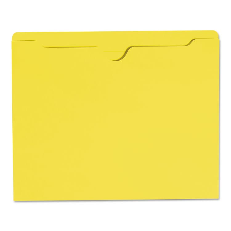 SMEAD MANUFACTURING CO. Colored File Jackets with Reinforced Double-Ply Tab, Straight Tab, Letter Size, Yellow, 100/Box (SMD75511) thumbnail 3