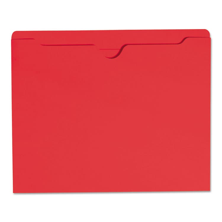 SMEAD MANUFACTURING CO. Colored File Jackets with Reinforced Double-Ply Tab, Straight Tab, Letter Size, Red, 100/Box (SMD75509) thumbnail 3