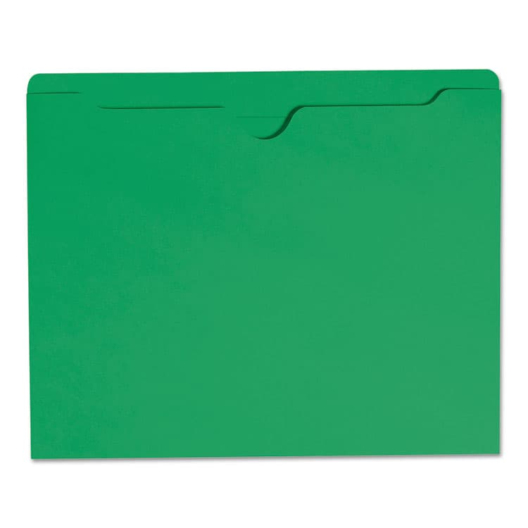 SMEAD MANUFACTURING CO. Colored File Jackets with Reinforced Double-Ply Tab, Straight Tab, Letter Size, Green, 100/Box (SMD75503) thumbnail 3