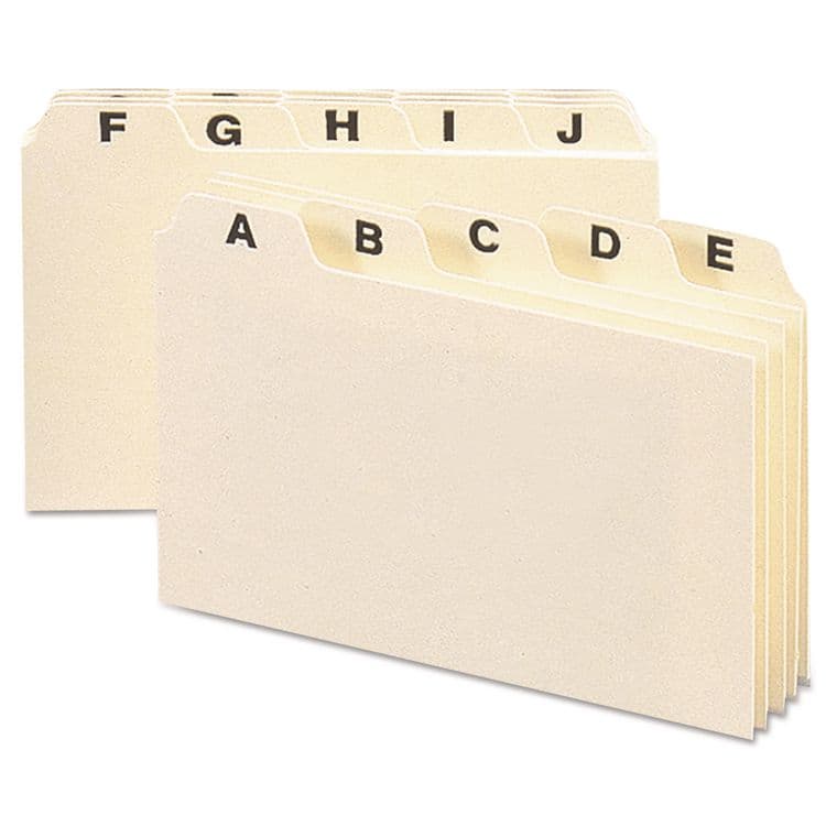 SMEAD MANUFACTURING CO. Manila Card Guides, 1/5-Cut Top Tab, A to Z, 4 x 6, Manila, 25/Set (SMD56076)