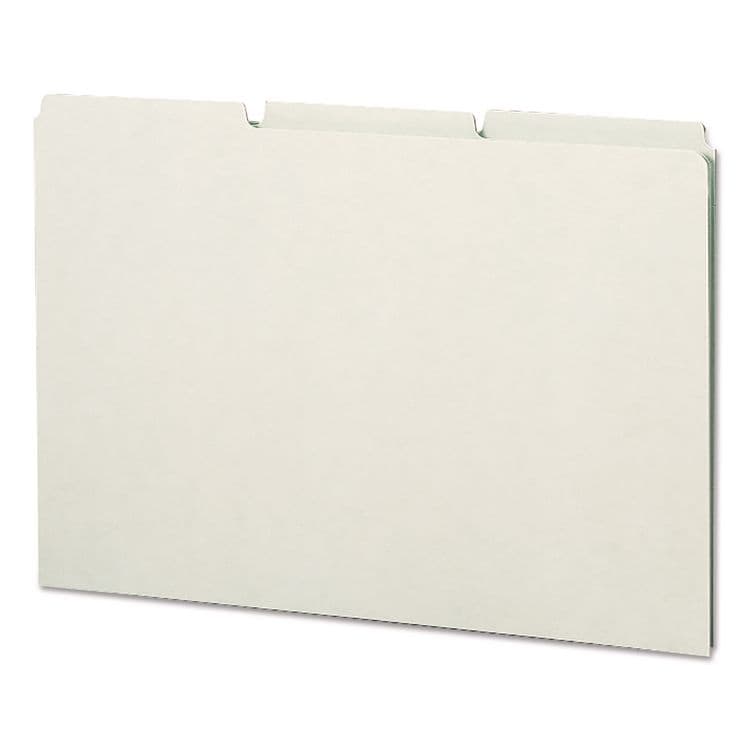 SMEAD MANUFACTURING CO. Recycled Blank Top Tab File Guides, 1/3-Cut Top Tab, Blank, 8.5 x 14, Green, 50/Box (SMD52334) thumbnail 4