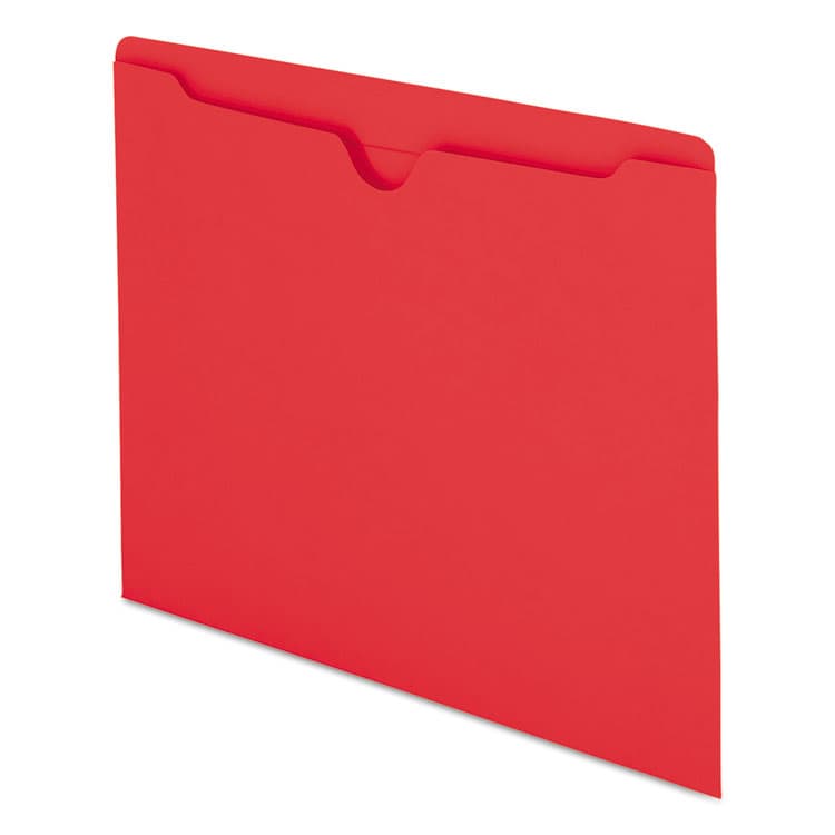 SMEAD MANUFACTURING CO. Colored File Jackets with Reinforced Double-Ply Tab, Straight Tab, Letter Size, Red, 100/Box (SMD75509) thumbnail 2