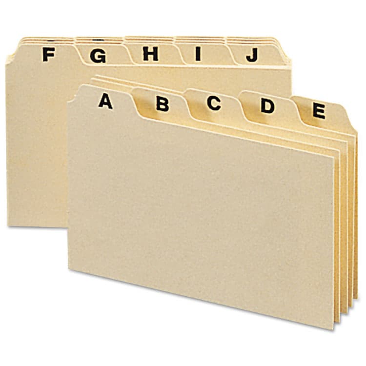 SMEAD MANUFACTURING CO. Manila Card Guides, 1/5-Cut Top Tab, A to Z, 3 x 5, Manila, 25/Set (SMD55076)