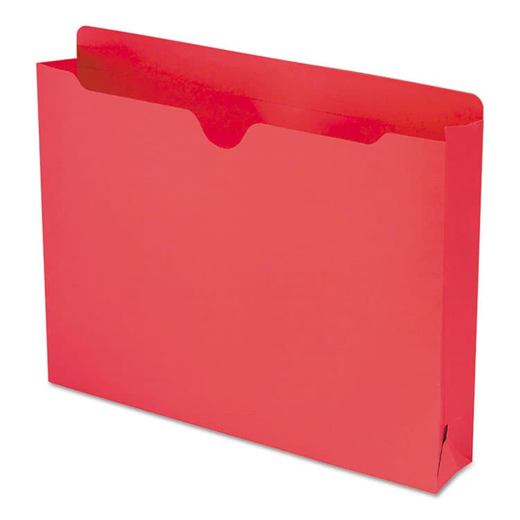 SMEAD MANUFACTURING CO. Colored File Jackets with Reinforced Double-Ply Tab, Straight Tab, Letter Size, Red, 50/Box (SMD75569)