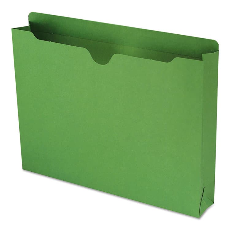SMEAD MANUFACTURING CO. Colored File Jackets with Reinforced Double-Ply Tab, Straight Tab, Letter Size, Green, 50/Box (SMD75563)