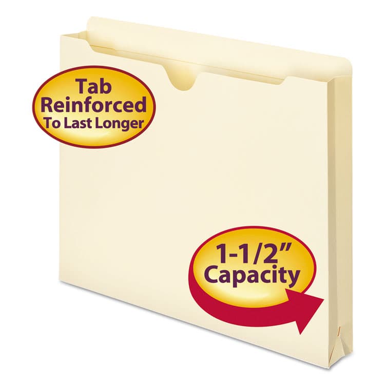 SMEAD MANUFACTURING CO. Manila File Jackets, 2-Ply Straight-Tab, Letter-Size, Manila, 50/Box (SMD75540) thumbnail 4