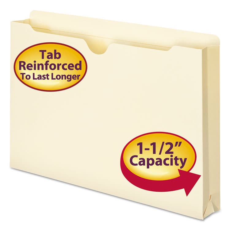 SMEAD MANUFACTURING CO. Manila File Jackets, 2-Ply Straight-Tab, Legal-Size, Manila, 50/Box (SMD76540) thumbnail 2
