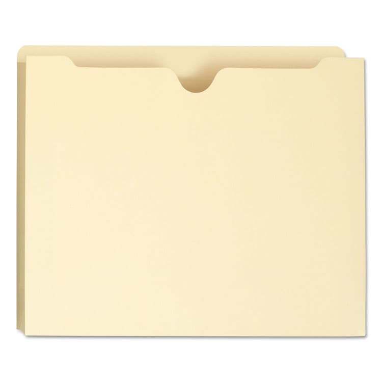 SMEAD MANUFACTURING CO. 100% Recycled Top Tab File Jackets, Straight Tab, Letter Size, Manila, 50/Box (SMD75605)