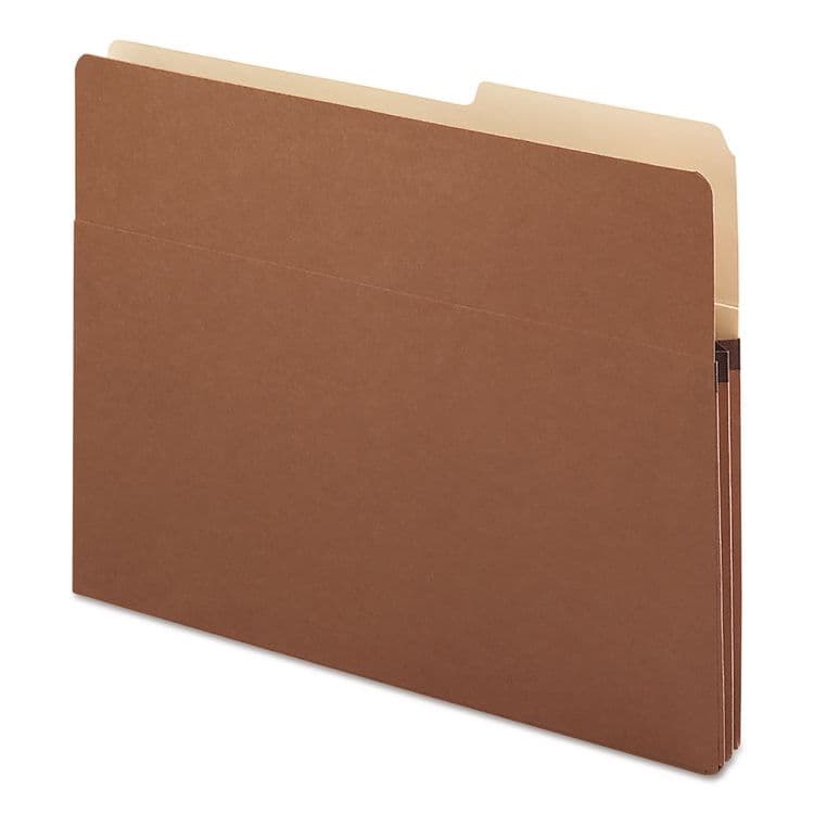 SMEAD MANUFACTURING CO. Redrope Drop Front File Pockets with 2/5-Cut Guide Height Tabs, 1.75" Expansion, Letter Size, Redrope, 25/Box (SMD73085)