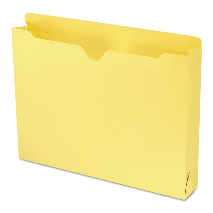 SMEAD MANUFACTURING CO. Colored File Jackets with Reinforced Double-Ply Tab, Straight Tab, Letter Size, Yellow, 50/Box (SMD75571)