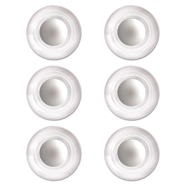 QUARTET MFG. Glass Magnets, Circles, Large, 0.45" Diameter, Clear, 6/Pack (QRT85391)