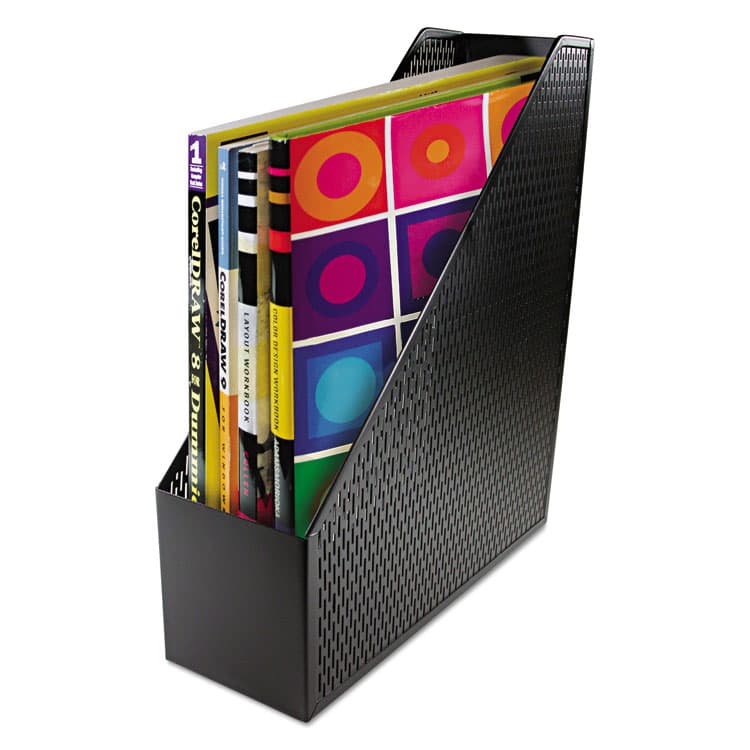 ARTISTIC LLC Urban Collection Punched Metal Magazine File, 3.5 x 10 x 11.5, Black (AOPART20004)