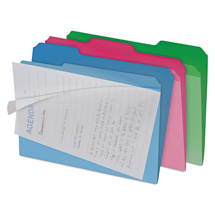 IDEASTREAM CONSUMER PRODUCTS Clear View Interior File Folders, 1/3-Cut Tabs: Assorted, Letter Size, Assorted Colors, 6/Pack (IDEFT07187)