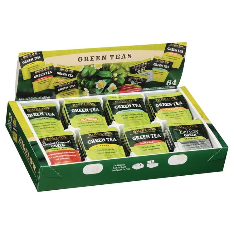 BIGELOW TEA CO. Green Tea Assortment, Tea Bags, 64/Box, 6 Boxes/Carton (BTC30568CT) thumbnail 2
