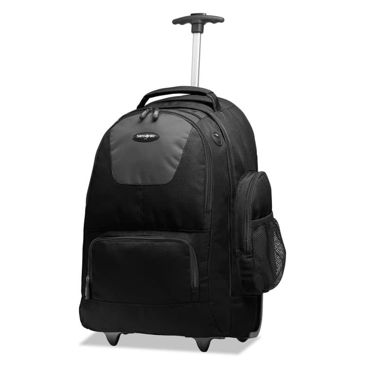 SAMSONITE CORP/LUGGAGE DIV Rolling Backpack, Fits Devices Up to 15.6", Polyester, 14 x 8 x 21, Black/Charcoal (SML178961053)