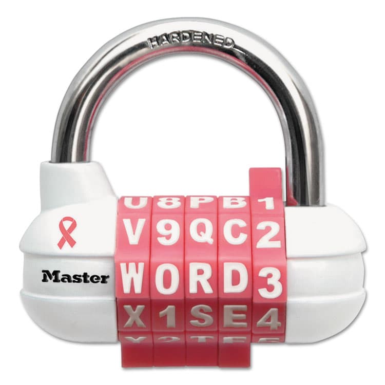 MASTER LOCK COMPANY Password Plus Combination Lock, Hardened Steel Shackle, 2.5" Wide, Chrome/Assorted (MLK1534D) thumbnail 2