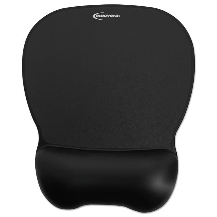INNOVERA Gel Mouse Pad with Softskin Wrist Rest, 9.62 x 8.25, Black (IVR51450) thumbnail 2
