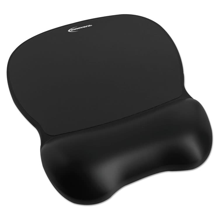 INNOVERA Gel Mouse Pad with Softskin Wrist Rest, 9.62 x 8.25, Black (IVR51450)