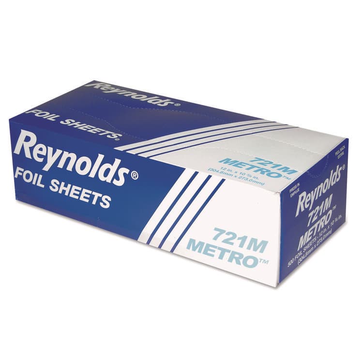 REYNOLDS FOOD PACKAGING Metro Pop-Up Aluminum Foil Sheets, 10.75 x 12, 500/Box, 6 Boxes/Carton (RFP721M)