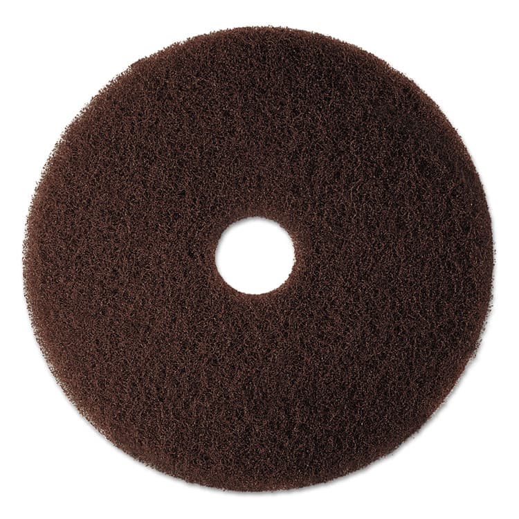 3M/COMMERCIAL TAPE DIV. Low-Speed High Productivity Floor Pads 7100, 17" Diameter, Brown, 5/Carton (MMM08445)