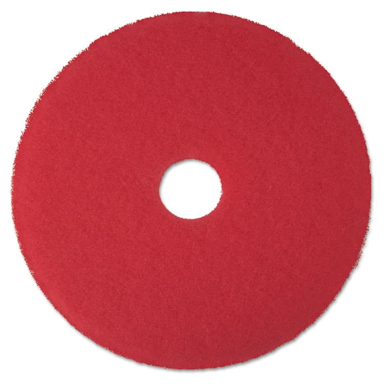 3M/COMMERCIAL TAPE DIV. Low-Speed Buffer Floor Pads 5100, 17" Diameter, Red, 5/Carton (MMM08392)