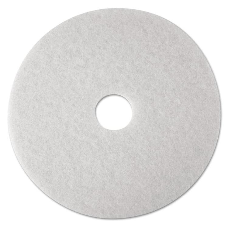 3M/COMMERCIAL TAPE DIV. Low-Speed Super Polishing Floor Pads 4100, 24" Diameter, White, 5/Carton (MMM08488)