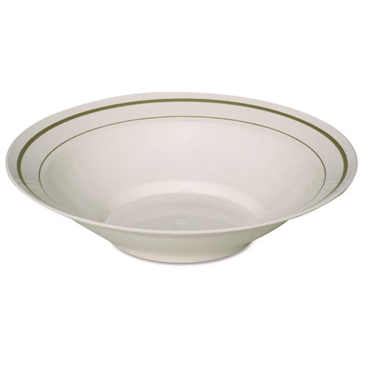 WNA, . Masterpiece Plastic Bowls, 10 oz, Ivory/Gold, 10/Pack, 15 Packs/Carton (WNAMPBWL10IPREM)