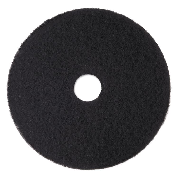 3M/COMMERCIAL TAPE DIV. Low-Speed High Productivity Floor Pads 7300, 15" Diameter, Black, 5/Carton (MMM08273)