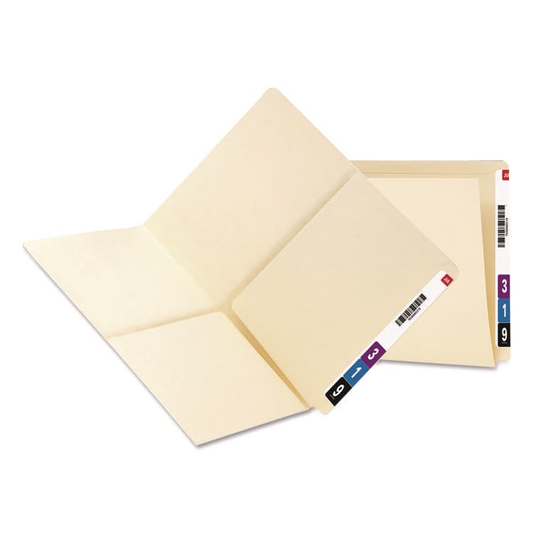 SMEAD MANUFACTURING CO. Heavyweight Manila End Tab Pocket Folders, Interior Front/Back Panel Pockets, Straight Tabs, Letter Size, 11pt Manila, 25/Box (SMD24117)