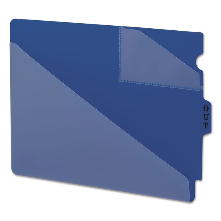 SMEAD MANUFACTURING CO. End Tab Poly Out Guides, Two-Pocket Style, 1/3-Cut End Tab, Out, 8.5 x 11, Blue, 50/Box (SMD61961)
