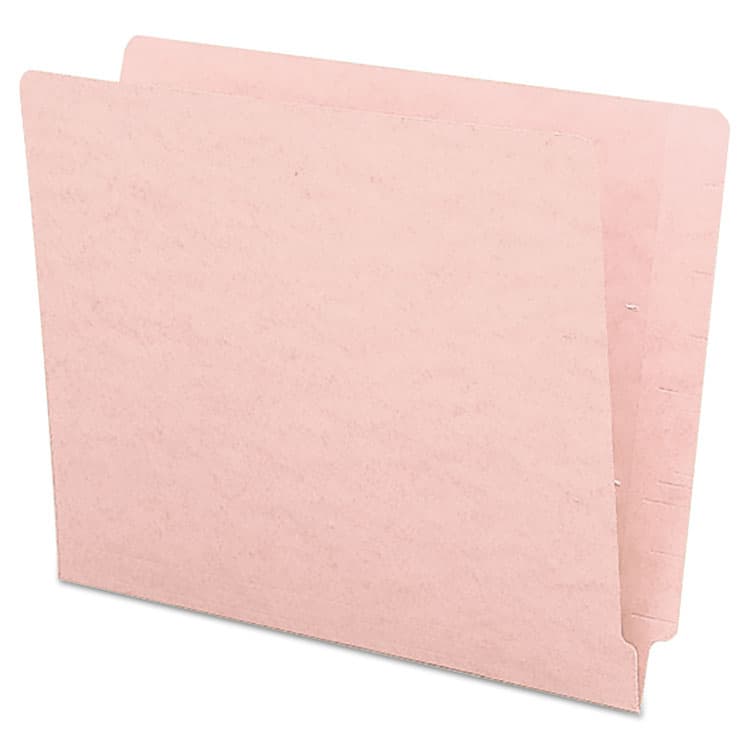 SMEAD MANUFACTURING CO. Shelf-Master Reinforced End Tab Colored Folders, Straight Tabs, Letter Size, 0.75" Expansion, Pink, 100/Box (SMD25610)