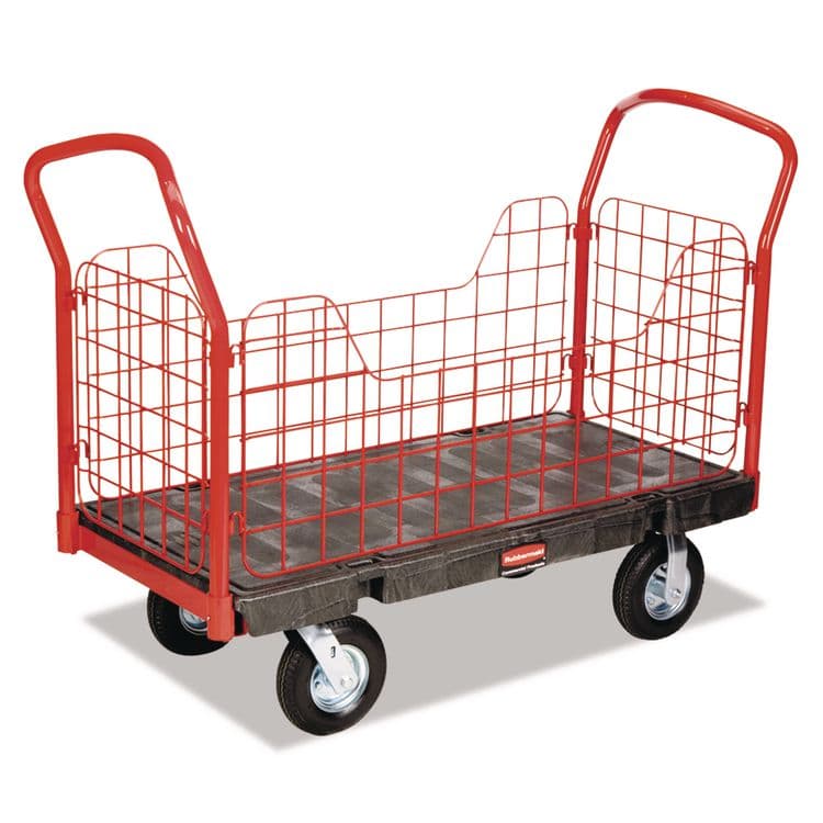 RUBBERMAID COMMERCIAL PROD. Side-Panel Platform Truck, 2,000 lb Capacity, 24.25 x 56 x 41.25, Black (RCP4486BLA)