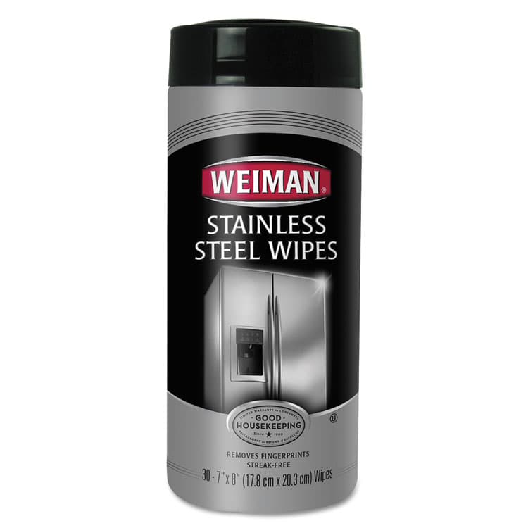 WEIMAN Stainless Steel Wipes, 1-Ply, 7 x 8, White, 30/Canister, 4 Canisters/Carton (WMN92CT) thumbnail 2