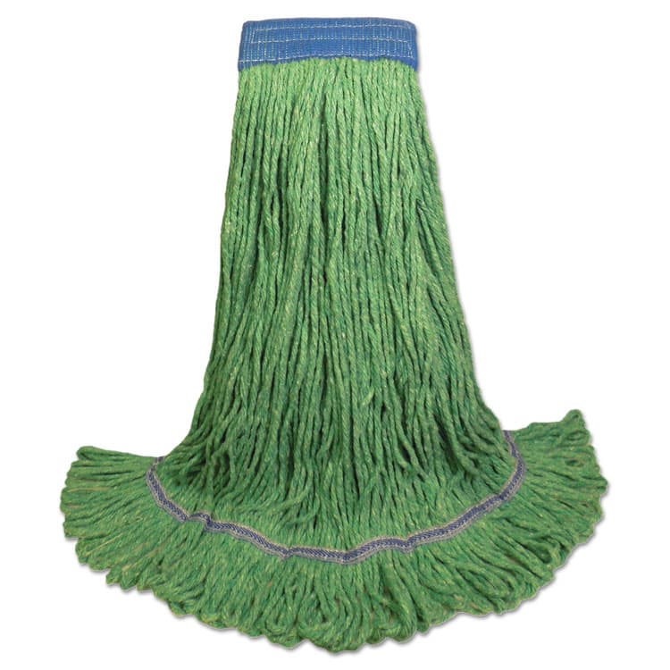 BOARDWALK Super Loop Wet Mop Head, Cotton/Synthetic Fiber, 5" Headband, X-Large Size, Green, 12/Carton (BWK504GN)