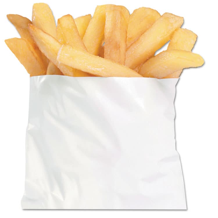BAGCRAFT French Fry Bags, 4.5" x 4.5", White, 2,000/Carton (BGC450006)