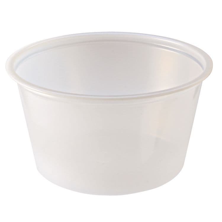 FABRI-KAL Portion Cups, 4 oz, Plastic, Clear, 125/Sleeve, 20 Sleeves/Carton (FABPC400)