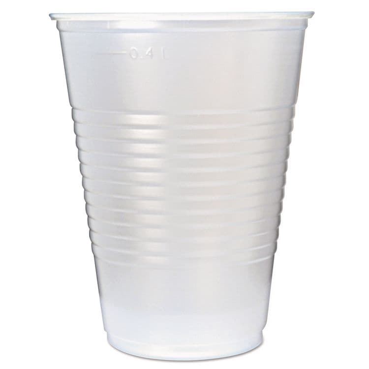 FABRI-KAL RK Ribbed Cold Drink Cups, 16 oz, Plastic, Translucent, 50/Sleeve, 20 Sleeves/Carton (FABRK16)