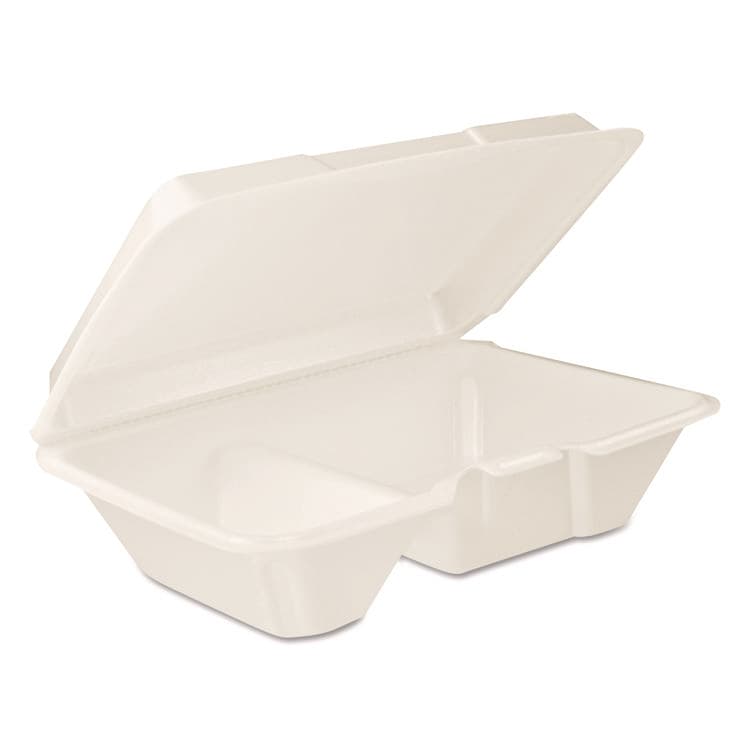 DART Foam Hinged Lid Containers, 6.4 x 9.33 x 2.9, White, 100/Bags, 2 Bags/Carton (DCC205HT2)