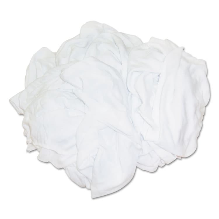 HOSPECO New Bleached White T-Shirt Rags, Multi-Fabric, 25 lb Polybag (HOS45525BP)