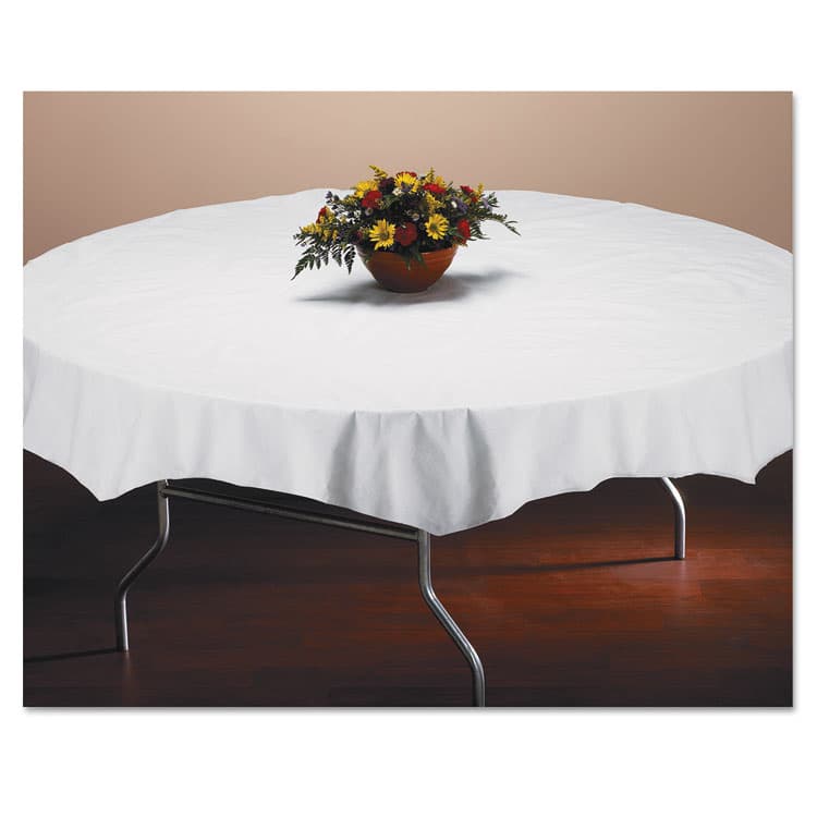 HOFFMASTER Tissue/Poly Tablecovers, 82" Diameter, White, 25/Carton (HFM210101) thumbnail 3