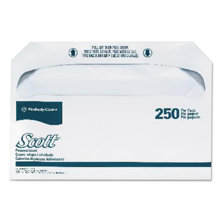 KIMBERLY CLARK Personal Seats Toilet Seat Covers, 14.5 x 17, White, 250/Pack, 20 Packs/Carton (KCC39000)